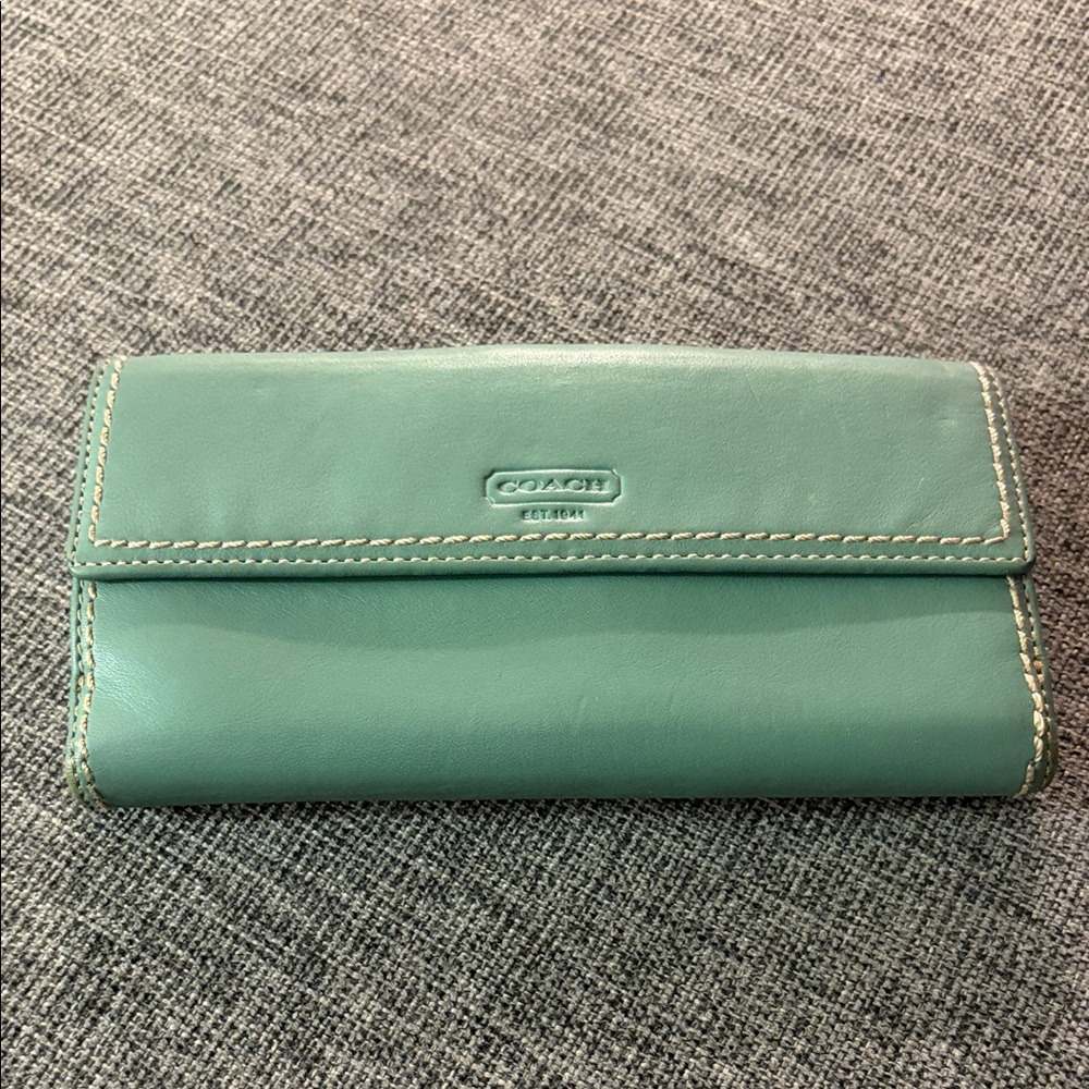 Coach Mint Leather Wallet
